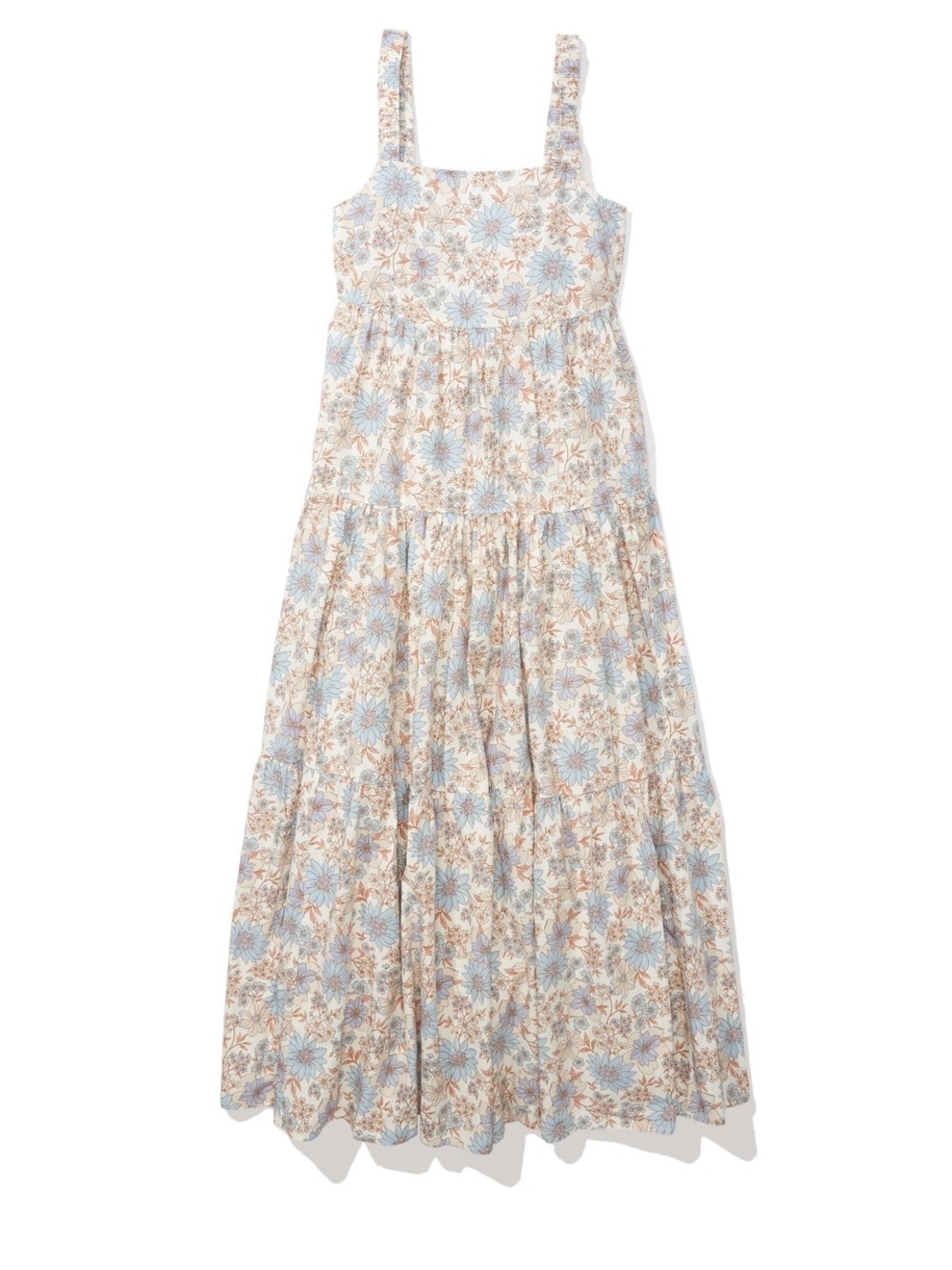 NWOT American Eagle Retro Women’s Multi-Colored Floral Boardwalk Midi Dress Blue
